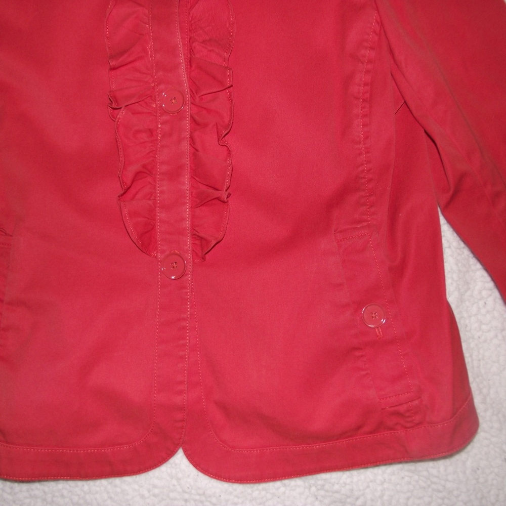Talbots Cropped Jacket With Ruffle - image 3